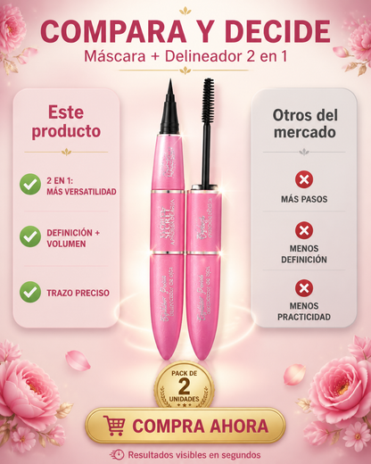 MASCARA PESTAÑAS CON DELINEADOR 2X1