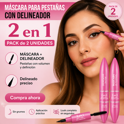 MASCARA PESTAÑAS CON DELINEADOR 2X1