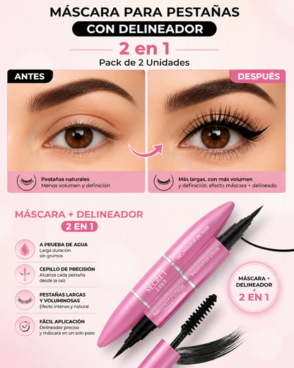 MASCARA PESTAÑAS CON DELINEADOR 2X1