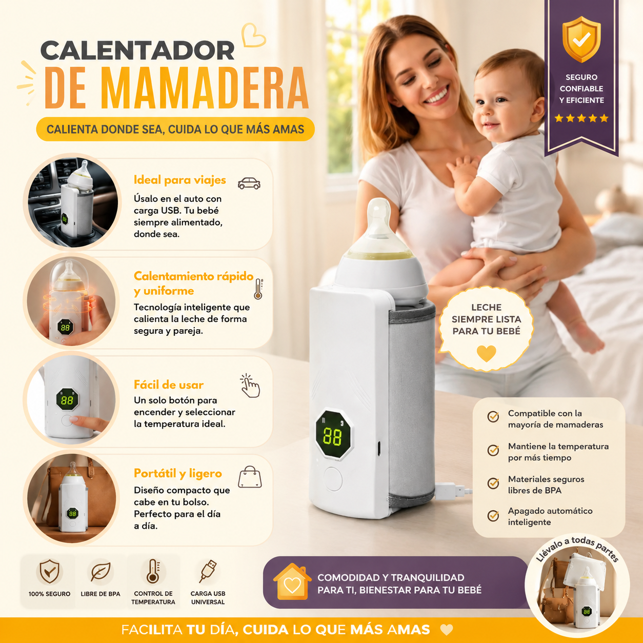 Calentador de Mamadera Portátil